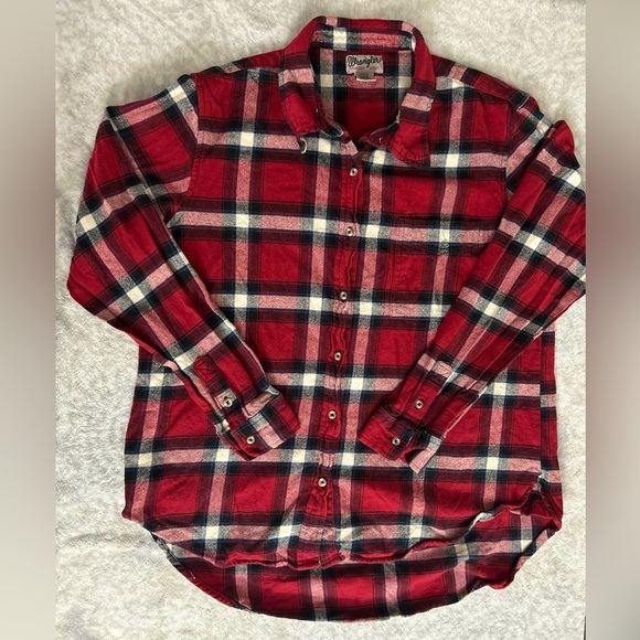 Wrangler Wrancher Flannel Button Down Shirt - Picture 1 of 5